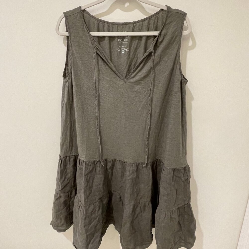 Velvet by Graham & Spencer Green Vintage Slub Dress – Size M